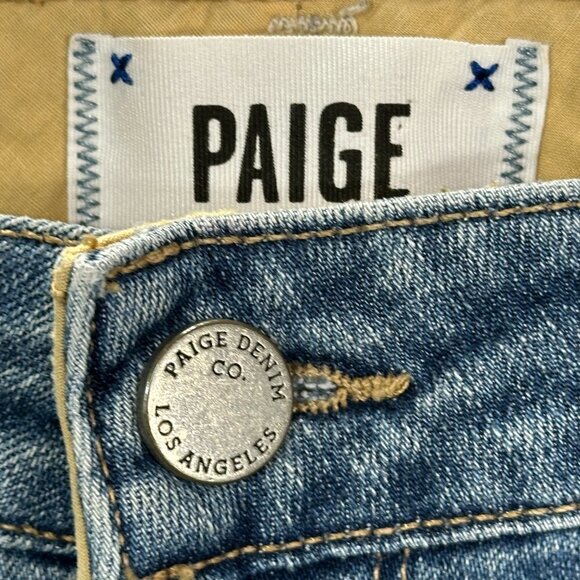 PAIGE Jeans Womens 25 Jimmy Jimmy Skinny Medium Wash Cotton Stretch Pockets - Picture 4 of 10